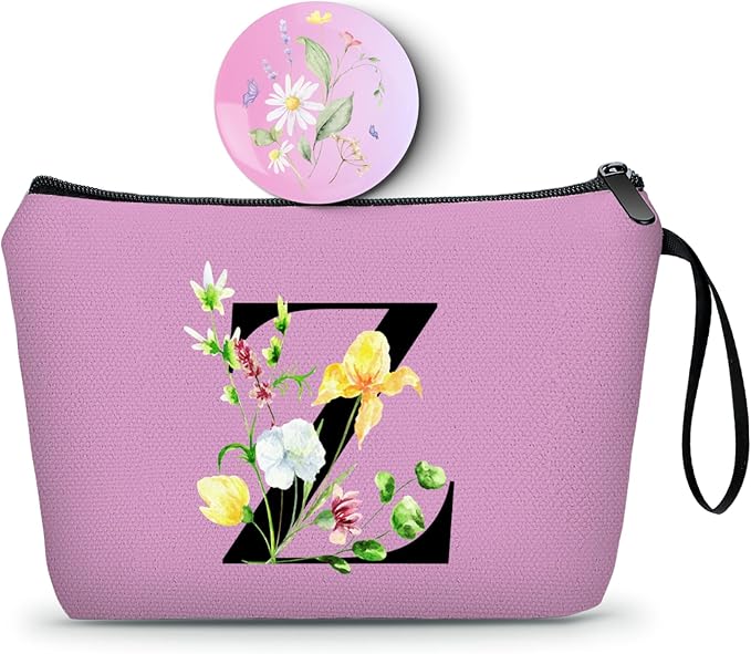 SEAMOON Birthday Friendship Bridesmaid Team Gifts for Employees Women Mom Girl Daughter Teenage Personalized Make up Cosmetic Bag Travel with Mirror Mothers Day Christmas Graduation Z