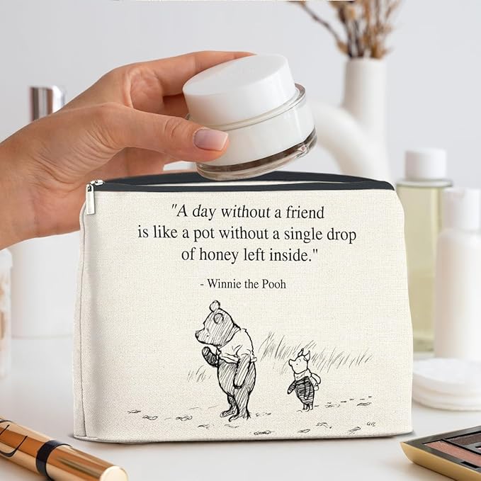 YeleY Winnie the Pooh Classic Cosmetic Bag - Friendship Gift for Best Friends, Girls & Women