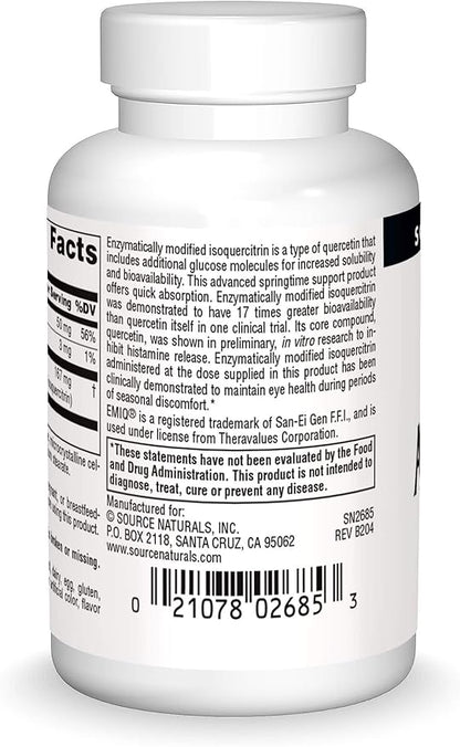 Source Naturals AllerStrength Fast-Acting Seasonal Immune Support - Highly Bioavailable Quercetin* - 30 Tablets