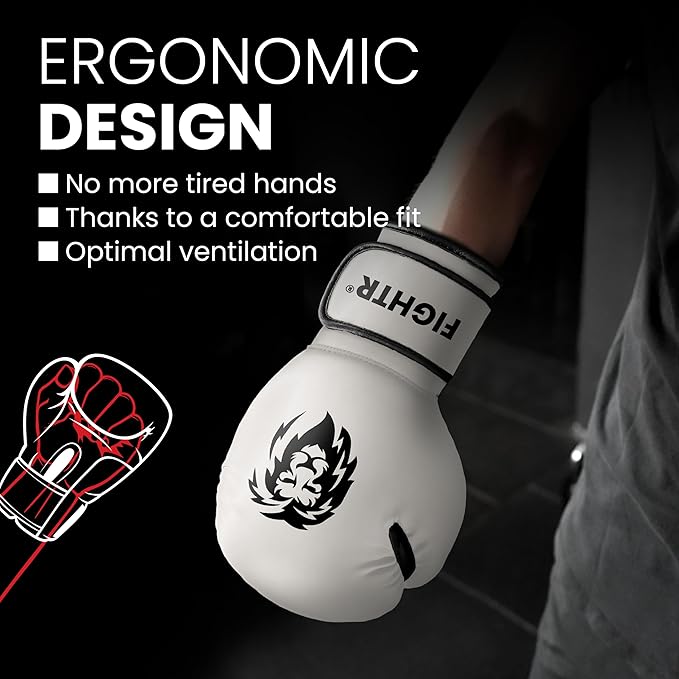 FIGHTR® Boxing Gloves - Maximum Protection & Stability | Boxing Gloves for Boxing, MMA, Muay Thai & Kickboxing | Sizes 8-16 oz, Includes Carry Bag