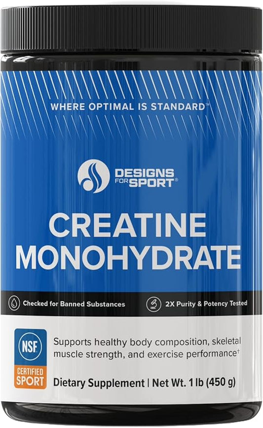 Creatine Monohydrate Powder - NSF Certified for Sport Creatine Supplement to Support Muscle Recovery, Pre + Post Workout Strength and Energy (1 lb / 90 Servings)