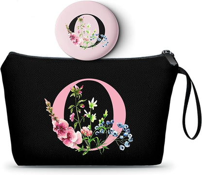 SEAMOON Women Birthday Unique Maid of Honor Friendship Gifts for Women Sister Bridesmaid Bride Personalized Travel Makeup Cosmetic Bag with Mirror Valentines Mothers Day Christmas Graduation O