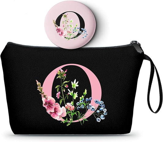 SEAMOON Women Birthday Unique Maid of Honor Friendship Gifts for Women Sister Bridesmaid Bride Personalized Travel Makeup Cosmetic Bag with Mirror Valentines Mothers Day Christmas Graduation O