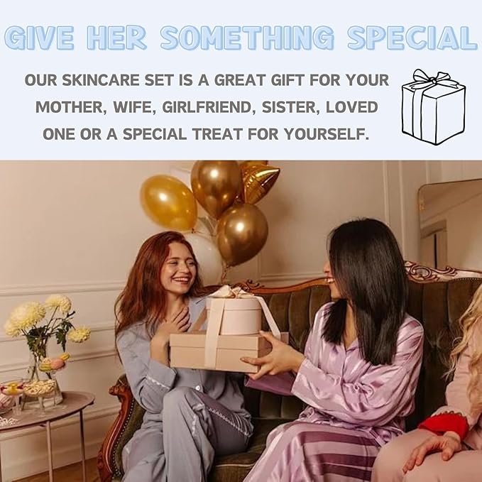 Skin Care Kit Milk Girls Gifts - Teen Skin Care Set - Skin Care Routine Kit for Women - with Hand Wax,Sunscreen,Face & Eye Cream,Exfoliating Scrub,Skin Care Bag - Mothers Day Gifts (7PCS, Milk)