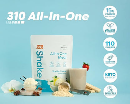 310 Nutrition – All-In-One Meal Replacement Shake - New Formula with Fiber Rich Vegan Superfood Blend - Natural Sweeteners - Low Carb Shake, Keto & Paleo Friendly - Gluten Free - 26 Essential Vitamins & Minerals - Triple Flavor Pack