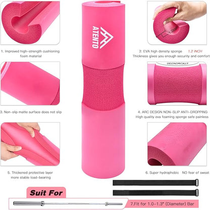 ATENTO 10Pcs Barbell Pad Set with Weight Lifting 3 levels 2 Gym 2 Lifting