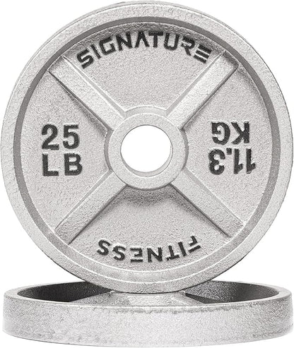 Deep Dish 2-Inch Olympic Cast Iron Weight Plates with E-Coating