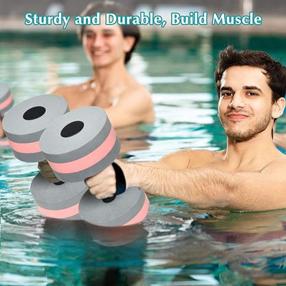 Timoo Aquatic Dumbells Set of 2 Water Dumbells Pool Resistance Water Weight Water Aerobics High-Density EVA-Foam Pool Fitness