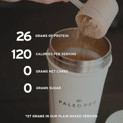 PaleoPro Protein Powder Grass-Fed, Pastured, Cage-Free Protein | Gluten Free, Dairy Free. No Sugar, Soy, Grains or Net Carbs | Paleo & Keto Friendly - 15 Servings (16 oz, Ancient Cacao)