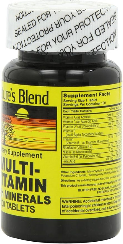 Nature's Blend NAT B MULTIVITAMIN & MIN TB, Assorted, 100 Count