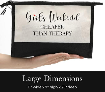 Funny Girls Weekend Cosmetic Bag - Travel Makeup Bag Weekender Bags for Women Girls Trip Favors Friendship Gifts for Women Her Coworker Sister Birthday