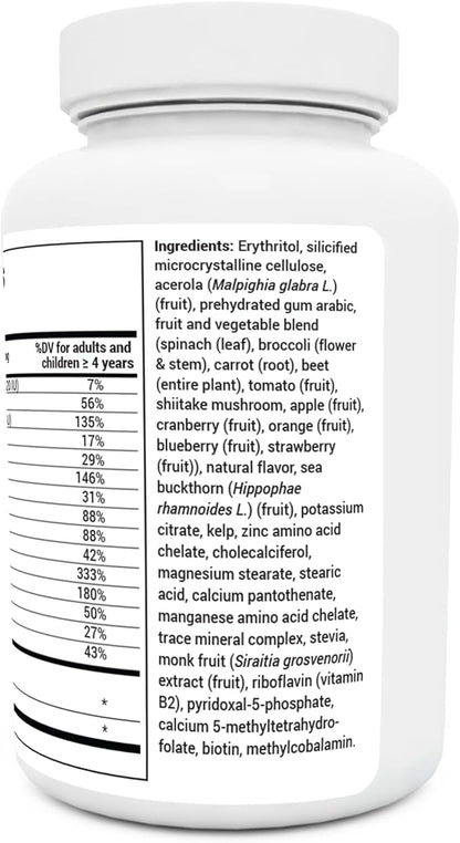 Dr. Berg Kids Chewable Multivitamins (NOT Sweetened w/Sugar) - Daily Multivitamin for Kids That Includes 20 Nutrients & Trace Mineral Complex - Mixed Berry Chewable Vitamins for Kids