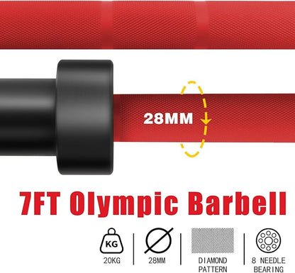 7ft Olympic Barbell for Strength Training and Olympic Weightlifting 500 700 700 1000LBS 1000LBS Capacity 2 Inch