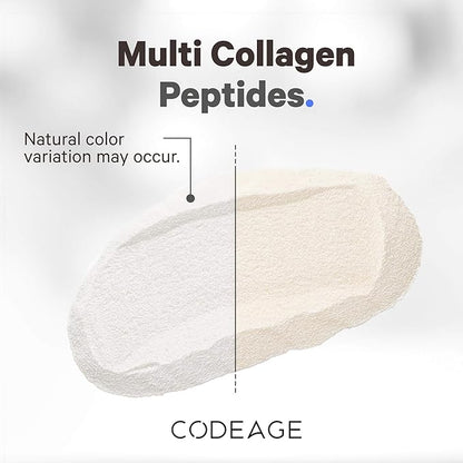 Codeage Multi Collagen for Women & Men Biotin 10000mcg Keratin, Protein Powder Vitamin C B6 D3, Hyaluronic Acid, Niacin - Hydrolyzed Collagen Coffee Creamer 5 Types - Unflavored - Non-GMO - 11.5oz
