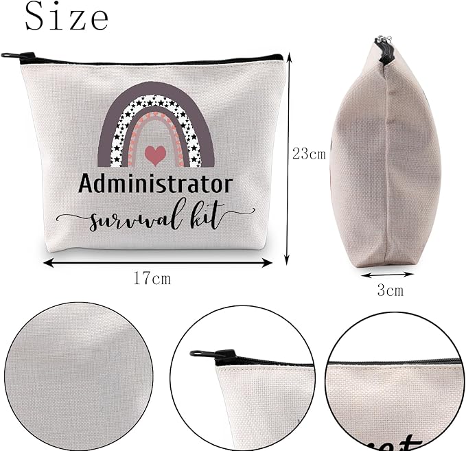 POFULL Admin Gift Office Worker Gift Admin Job Gift Administrator Survival Kit Cosmetic Bag Administrator Appreciation Gift (Administrator bag)