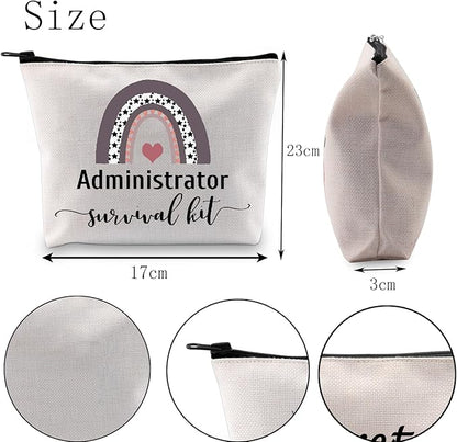 POFULL Admin Gift Office Worker Gift Admin Job Gift Administrator Survival Kit Cosmetic Bag Administrator Appreciation Gift (Administrator bag)
