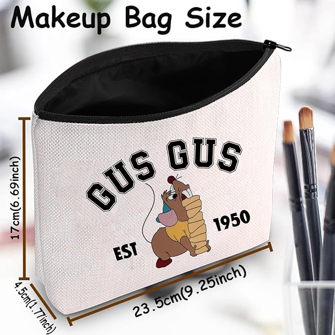 TSOTMO Cartoon Merchandise Fairy Tale Cosmetic Bag Fairy Princess Gift Mouse Gus Makeup Bag For Movie Fans (GUSGUS)