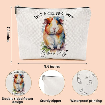 Guinea Pig Gifts for Women Makeup Bag, Guinea Pig Stuff Cosmetic Bag Travel Organizer Bags, Makeup Pouch, Christmas Birthday Animal Lovers Gifts for Women Girls Friends Daughter