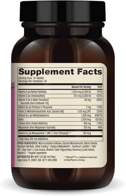 Dr. Mercola Multivitamin Mini-Tabs for Women, 30 Servings (300 Tablets), with 10 Key Nutrients, Supports Optimal Women’s Health, Non-GMO