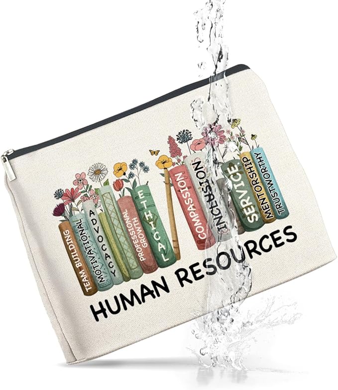 Human Resources Gifts for Women Makeup Bag Thank You Gift for Human Resources HR Cosmetic Bag Zipper Makeup Pouch