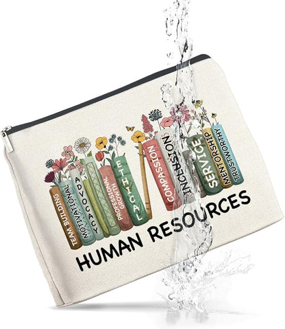 Human Resources Gifts for Women Makeup Bag Thank You Gift for Human Resources HR Cosmetic Bag Zipper Makeup Pouch