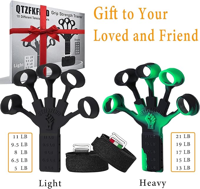 Grip Strength Trainer with Forearm Strengthener Recover(5 PCS)