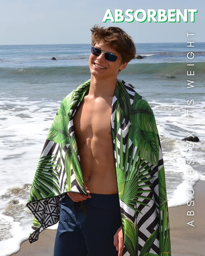 ECCOSOPHY Microfiber Beach Towel - Sand Free Towels 71x35 in