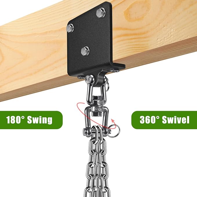 Punching Bag Hanger with Spring Beam Hanger Bracket with Stainless Steel Chain Punching Bag Hanging kit Boxing Bag Beam Mount 360° Swivel Hook for Hanging Heavy Bag, Muay Thai