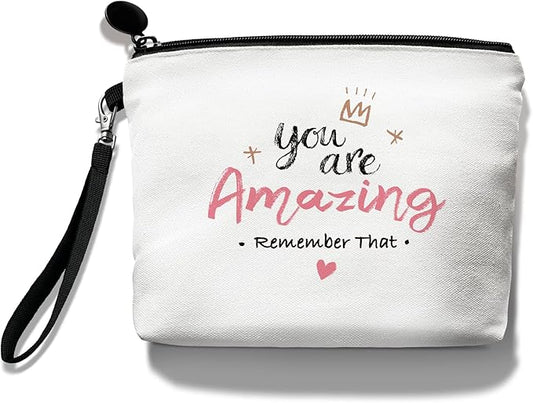 Hglian Inspirational Gifts for Women,You Are Amazing Travel Makeup Bag for Teacher,Nurse,BFF, Bestie,Sister,Christmas Graduation Gift for Women Friends