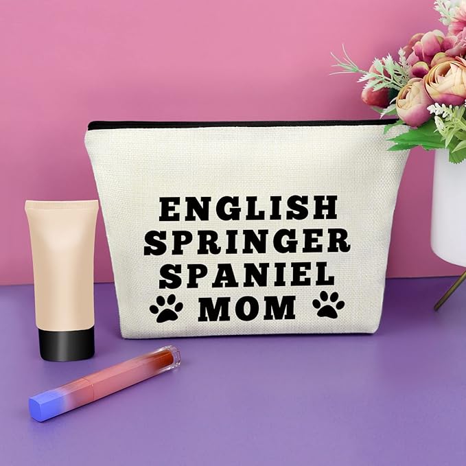 English Springer Spaniel Mom Gifts: Makeup Bag & Cosmetic Travel Pouch