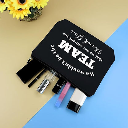 Team Leader Coach Thank You Makeup Bag for Women Boss Appreciation Cosmetic Bag Colleague Coworker Leaving Basketball Soccer Coach Employee Birthday Thanksgiving Gift