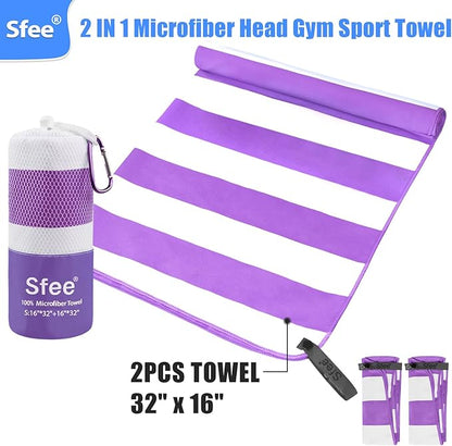 Sfee 2 in 1 Microfiber Travel Towel 32''x16'')