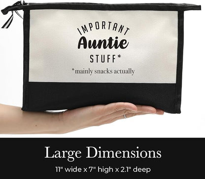 Aunt Gifts Makeup Bag - Aunt Birthday & Ideas for Women - Cosmetic Bag