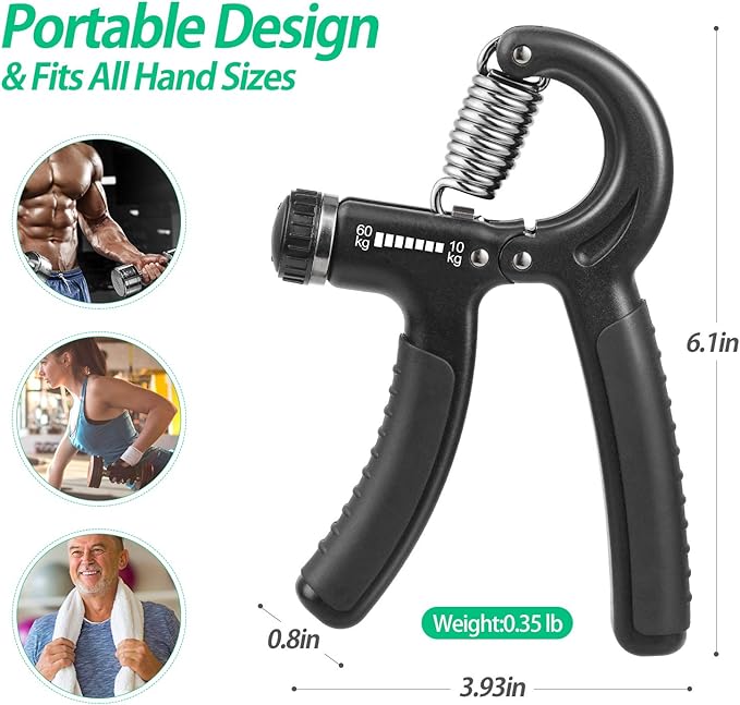 Grip Strength Trainer 22-132Lbs (10-60kg), (10-60kg), Forearm