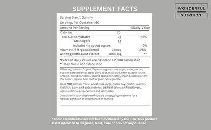 Discover Blissful Balance Ashwagandha Gummies with Vitamin D2 - Your Superfood Companion in 60 Delightful Gummies