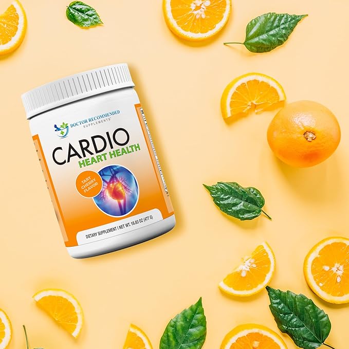 DOCTOR RECOMMENDED SUPPLEMENTS Cardio Heart Health Powder – L-Arginine Supplement 5000mg & L-Citrulline 1000mg, Tart Cherry Flavor (Pack of 2-16.82 oz / 33.64 oz)