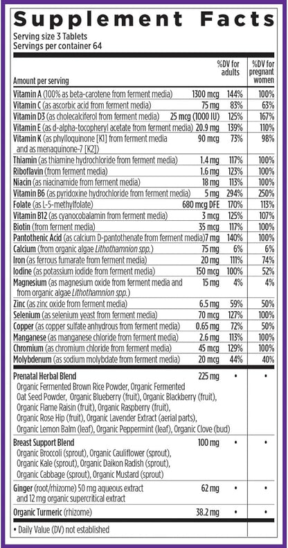 New Chapter Advanced Perfect Prenatal Vitamins, 192ct, Made with Organic, Non-GMO Ingredients for Healthy Baby & Mom - Folate (Methylfolate), Whole-Food Fermented Iron, Vitamin D3 + Ginger