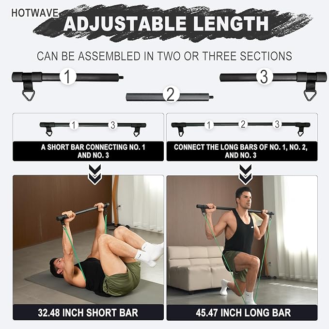 HOTWAVE Resistance Band Bar 33"/45",Full Body