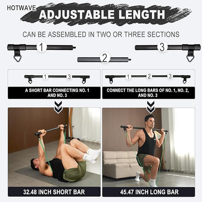 HOTWAVE Resistance Band Bar 33"/45",Full Body
