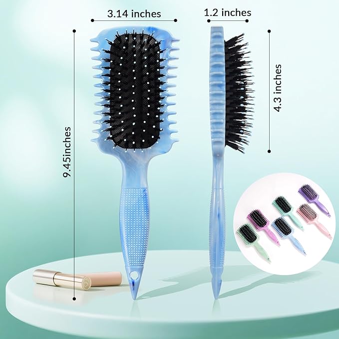 Curl Defining Brush, Volume Curly Hair Brush Products for Effortlessly Detangling Shaping and Styling Women's Men's Curls on All Wet or Dry Hair Types, Reduces Frizz (Marble Blue)