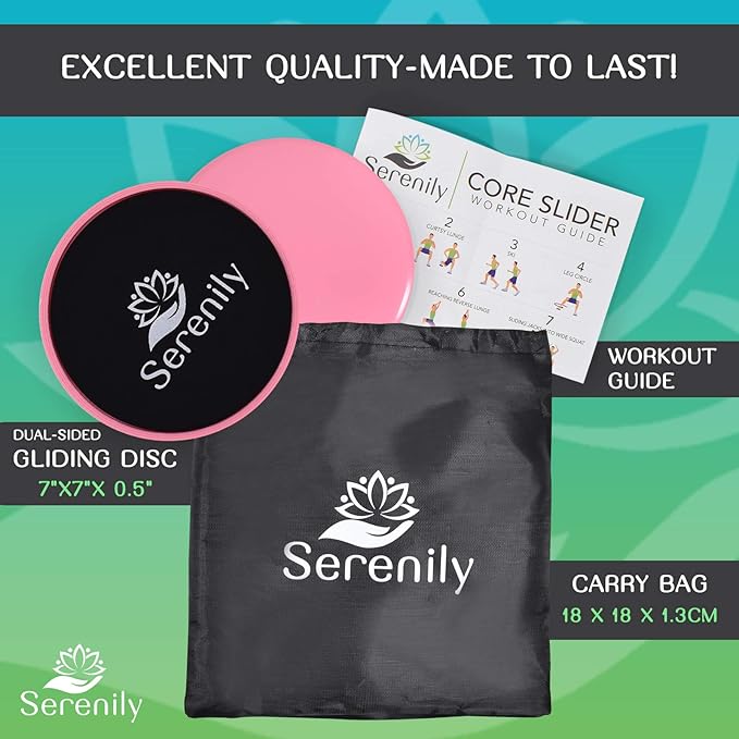 Serenily Sliders for Working Out - Core Exercise Sliders 2 Dual
