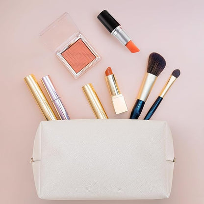 HAOGUAGUA Makeup Bag Pouch Purse Organizer Waterproof Travel Cosmetic Organizer for Women Girl Medium Size (Shell gold-1pcs)