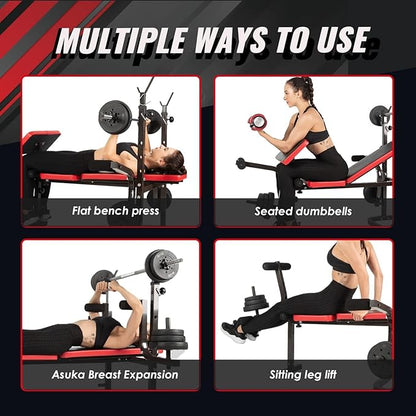 ISE Multi-Weight Bench Set with Squat Rack Training，800LBS