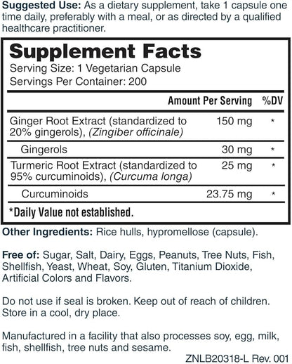Nature's Lab Ginger Supreme - Ginger Extract, Turmeric Extract - 200 Ct