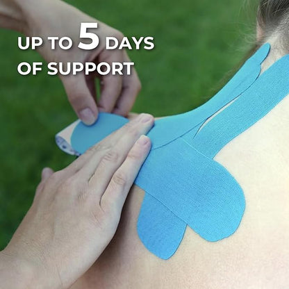 Kinesiology Tape Pro Athletic Sports-3 Rolls,16ft Uncut Strips Breathable Latex Free Muscle Tape for Ankle Wrists Knee Elastic Running Tennis Swimming Football Sports Activities Tapes(Black Blue Pink)