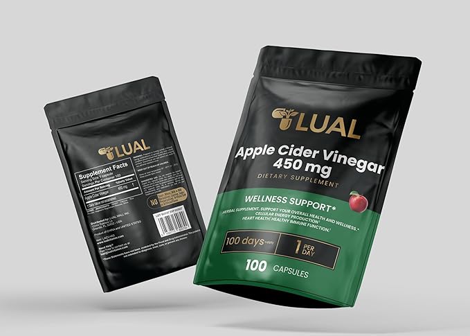 LUAL Apple Cider Vinegar Capsules Apple Cider Vinegar Capsules 450 mg 100 Count