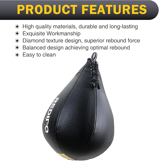 Superior Boxing Speed Bag - PU Leather Speed Punching Ball - Heavy Duty Hanging Swivel Ball for Gym & MMA Muay Thai Sports Fitness - Punching Dodge Striking Speed Reflex Ball