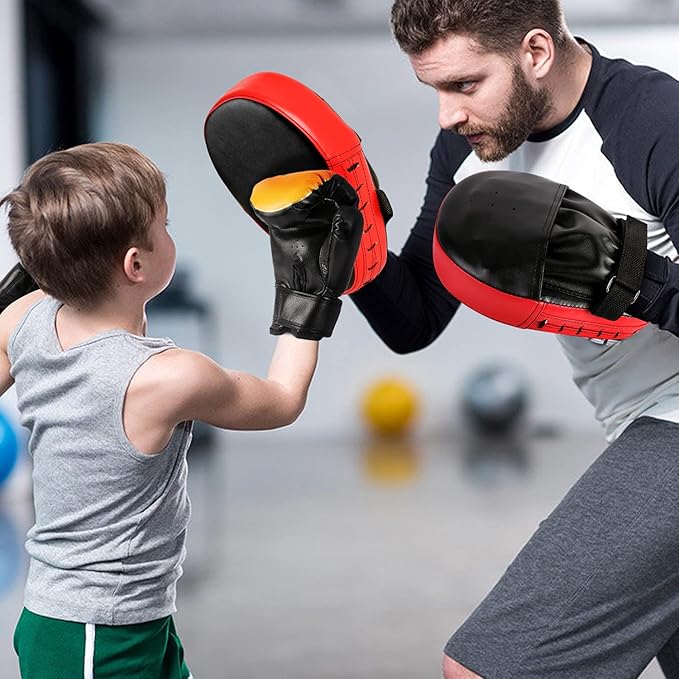 Odoland Punching Mitts Kick Pack Set, Boxing Mitts Focus Pads, Taewondo Kick Pad, Great for Boxing, Kickboxing, Karate, Muay Thai, MMA Training