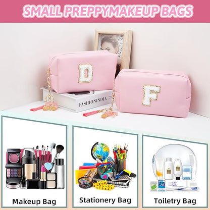 Birthday Gifts for Women Her,Travel Cute Makeup Bag,Large Capacity Cosmetic Bags for Women Makeup Pouch PU Leather Waterproof Cosmetic Bag (E, Pink)