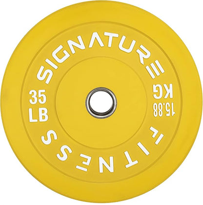 Signature Fitness 2" Olympic Bumper Plate Weight Plates 35LB Single,